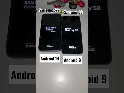 Samsung Galaxy S22 vs. Samsung Galaxy S8 boot up! Android 14 vs. Android 9 #s22 #s8 #android14 #boot