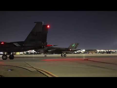 Aerial Domination Under Cover of Darkness! F-22s &amp; F-35s Battle at Night in Red Flag!