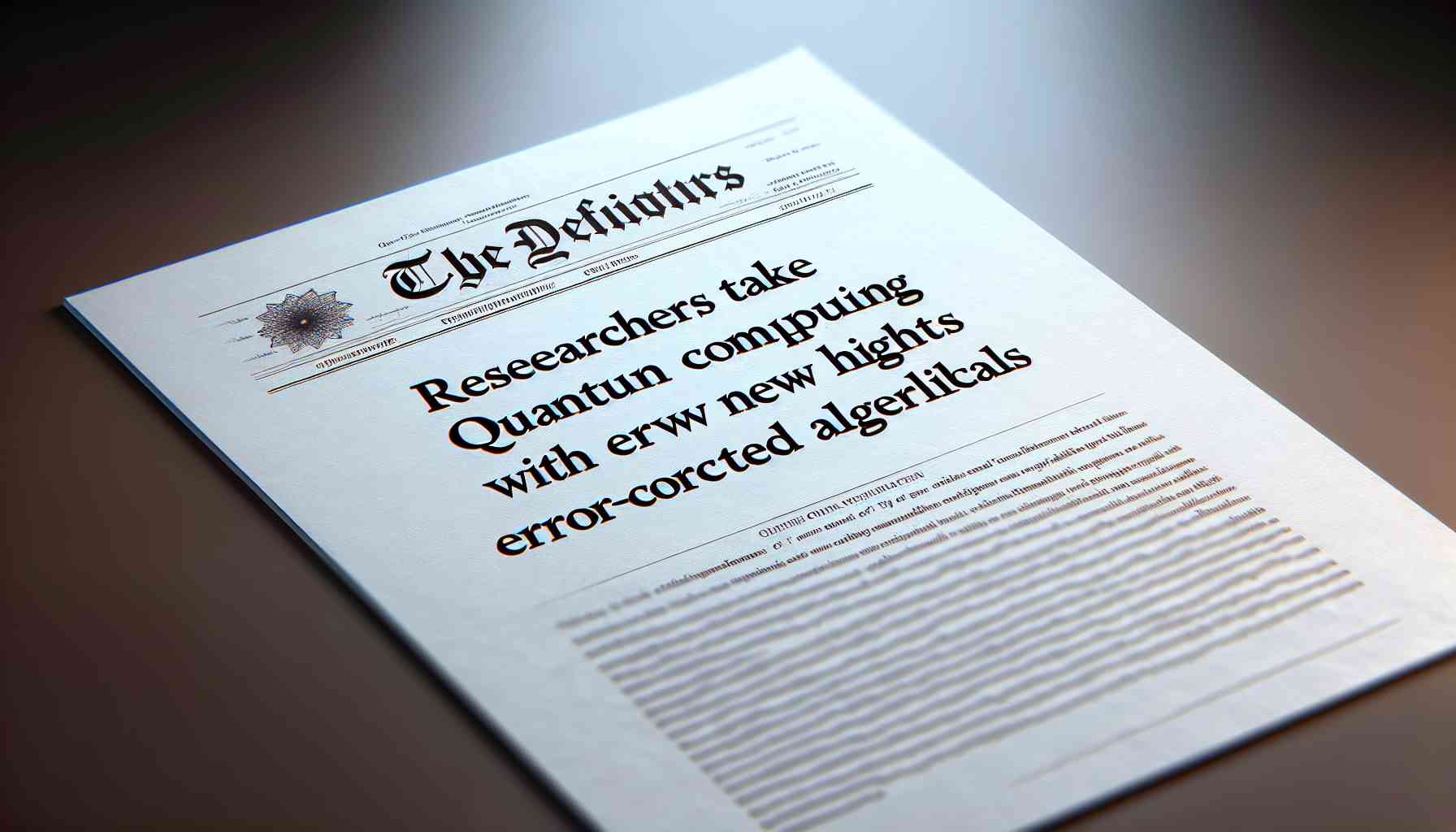 Title: Researchers Take Quantum Computing to New Heights with Error-Corrected Algorithms